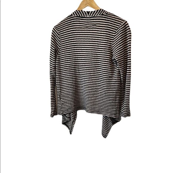 ONLY Black & Tan Striped Knit Open Loose Fit Cardigan Sweater M - Picture 3 of 8